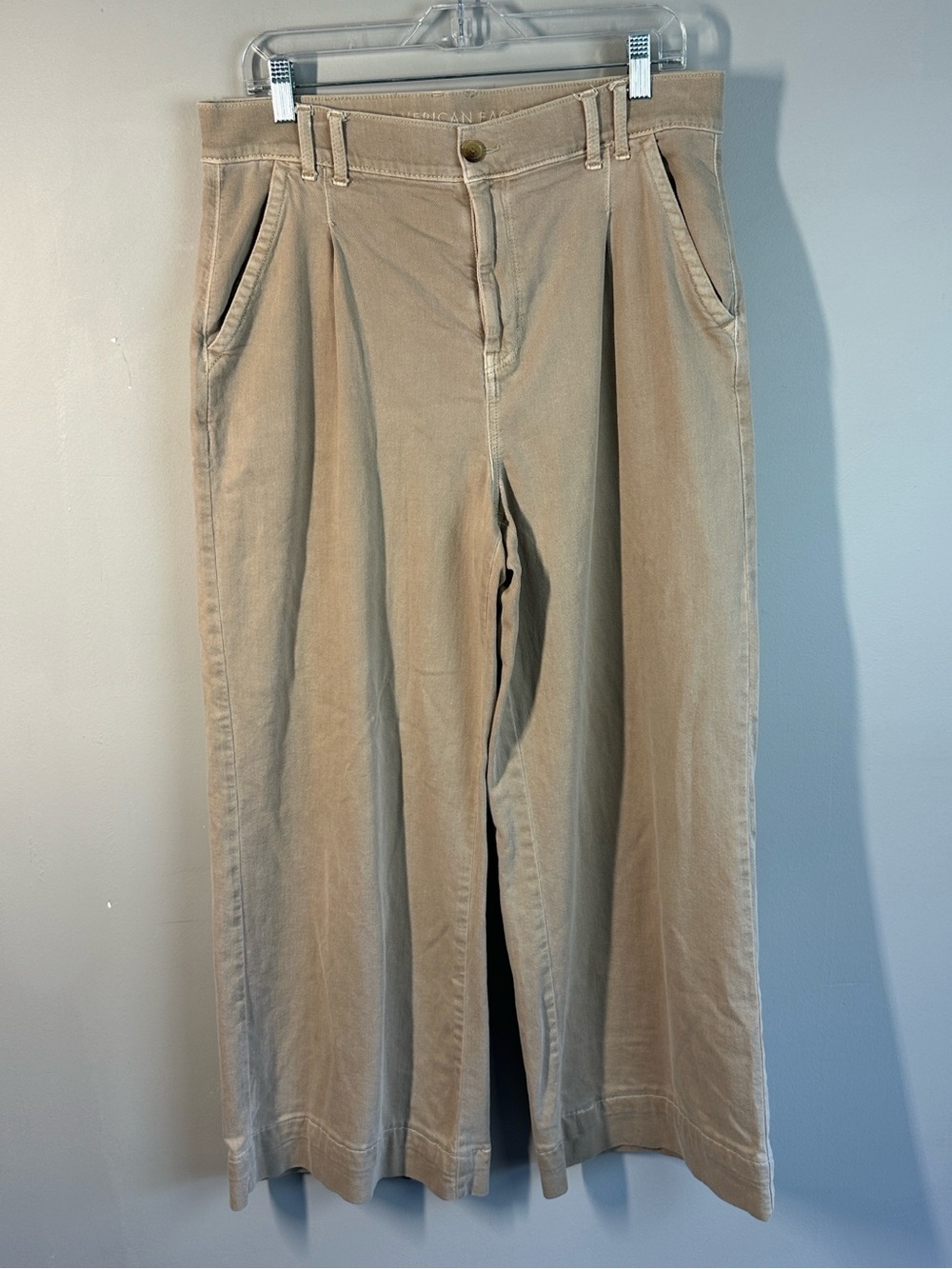 American Eagle Super High Rise Wide Leg Pleated Trousers Size 12 90’s Preppy